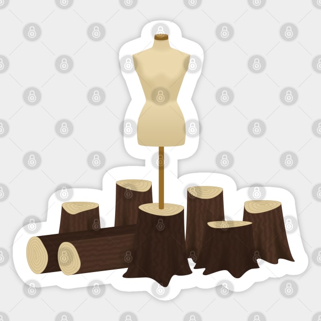 Deforestation Dress Form Sticker by jclairelynes